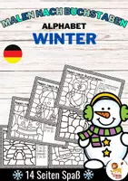 Aperçu - Feuilles d'exercices - Malen nach Buchstaben - Alphabet (Winter) Jahreszeiten Hiver Saisons Allemand - Page de couverture