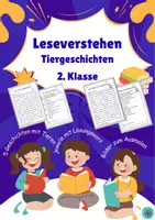 Vorschau - Arbeitsblätter - Tiergeschichten: Vertretung Deutsch (2. Klasse) - Deckblatt