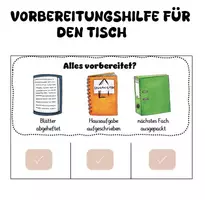 Vorschau - Anderer Materialtyp - Vorbereitungshilfe für den Tisch (Ordnung, Vorbereitung) - Deckblatt