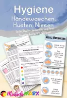 Vorschau - Arbeitsblätter - Hygiene Unterrichtsmaterial- Händewaschen, niesen, husten - Deckblatt