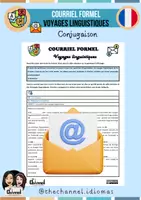 Aperçu - Feuilles d'exercices - COURRIEL FORMEL – VOYAGES LINGUISTIQUES (Conjugaison) - Page de couverture