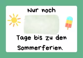 Vorschau - Bildkarten - Bildkarten: Ferien-Countdown zum Ausfüllen - Seite 1