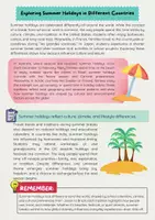 Vorschau - Arbeitsblätter - Summer Holidays: Global Traditions and Cultural Differences - Seite 1