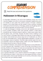 Vorschau - Arbeitsblätter - Reading Comprehension - Halloween in Nicaragua + Solutions - Seite 1
