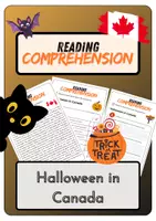 Vorschau - Arbeitsblätter - Reading Comprehension - Halloween in Canada + Solutions - Deckblatt
