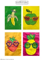 Vista previa - Hojas de trabajo - Frutas divertidas con gafas de sol – Clases de arte - página 3