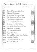 Vorschau - Arbeitsblätter - Murmel-Lesen Klasse 1, Leseübungen Blatt 1-10 - Seite 3