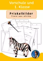 Vorschau - Mal- und Bastelvorlagen - Prickelbilder_ Vorschule und 1. Klasse Tiere in Afrika - Deckblatt