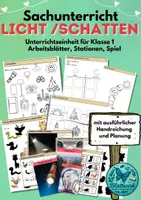 Vorschau - Spiele - Klasse 1: Licht und Schatten im Sachunterricht/ Technik/ Arbeitsblätter, Stationen, uvm. - Deckblatt