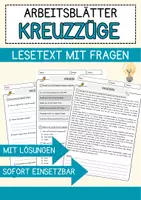 Vorschau - Arbeitsblätter - Kreuzzuege Arbeitsblätter mit Fragen + Lösungen Lesetext - Deckblatt
