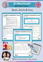 Vista previa - Hojas de trabajo - B1 PRELIMINARY – WRITING TASKS: Email, Article & Story (8) - Portada