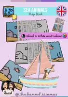 Aperçu - Matériel pour travaux manuels / dessin - SEA ANIMALS – Flap Book (20 Words) - Page de couverture