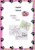 Vorschau - Mal- und Bastelvorlagen - PopArt Urlaub - Deckblatt