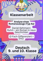 Vorschau - Fördermaterial/Inklusion - Klassenarbeit – Analyse eines Romanauszugs (Typ 4a) ZP10 - Deckblatt
