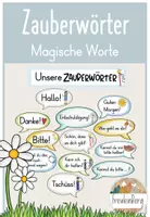 Vorschau - Präsentationen/Tafelbilder - Magische Worte - Zauberwörter - Freundlicher Umgang - Deckblatt