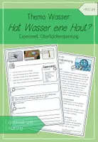 Vorschau - Arbeitsblätter - Wasser - Experiment Oberflächenspannung - Deckblatt