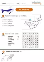 Aperçu - Feuilles d'exercices - L'écosystème marin en danger : le cas de la baleine - Page de couverture