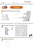 Aperçu - Feuilles d'exercices - Les menaces sur les animaux sauvages : le cas du lion - Page de couverture