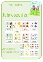 Vorschau - Fördermaterial/Inklusion - Klettmappe: Jahreszeiten (Bild/Anlaut/Wort) - Deckblatt