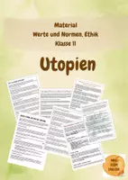 Vorschau - Arbeitsblätter - Werte und Normen, Ethik Klasse 11 Utopien - Deckblatt