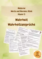 Vorschau - Arbeitsblätter - Werte und Normen Klasse 13, Wahrheit, digitale Medien - Deckblatt