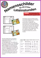 Vorschau - Arbeitsblätter - Namensschilder für den Lateinunterricht - Seite 1