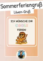Vorschau - Mal- und Bastelvorlagen - Feriengrüße der Löwen Klasse - Komplettpaket - Seite 1