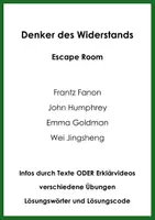 Vorschau - Arbeitsblätter - Denker des Widerstands (Escape Room) - Deckblatt