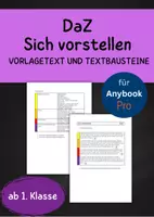 Vorschau - Arbeitsblätter - DaZ "sich vorstellen": Beispieltextchen und Textbausteine - Deckblatt