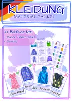 Vorschau - Spiele - Kleidung Bild-Wortkarten + Paare finden Spiel + Domino - Deckblatt