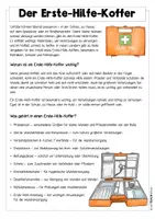Vorschau - Arbeitsblätter - Erste-Hilfe-Koffer - Wissenskartei und Aufgaben - Seite 1