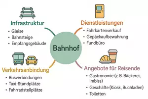 Vorschau - Arbeitsblätter - Arbeitsblatt zum Thema "Bahnhof" + Onlineübung & MP3 + Mindmap + Infografik - Seite 2