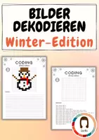 Vorschau - Unterrichtsreihen - Coding Pixelbild Winter - Basic Kodierung - Übungsheft mit Lösungen - Deckblatt