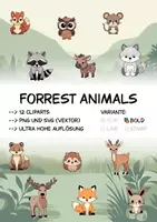 Vorschau - selbst erstellte Cliparts/Grafiken - Tiere im Wald (BUNDLE) - ClipArt Paket - Seite 3
