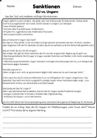 Vorschau - Arbeitsblätter - Europäische Union: Sanktionen am Bsp. Ungarn - Seite 1