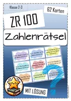 Vorschau - Stationenlernen - Zahlenrätsel ZR100 Mathe Klasse 2 3 - Deckblatt