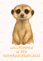 Vorschau - Mal- und Bastelvorlagen - Willkommen in der Erdmännchenklasse – Liebevolles Poster für dein Klassenzimmer - Seite 1