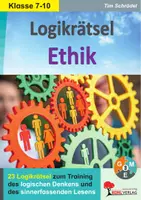 Vorschau - Unterrichtsreihen - Logikrätsel Ethik Klasse 7-10 – Ethik Sekundarstufe I | 23 Logicals, logisches Denken, Philosophen, Moral, Werte, Kohlberg, Freud, 3 Niveaustufen | Vertretungsstunden Arbeitsblätter Kopiervorlagen mit Lösungen - Deckblatt