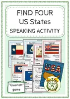 Vorschau - Spiele - Find Four - US States (SPEAKING ACTIVITY) - Deckblatt