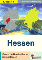Vorschau - Arbeitsblätter - Hessen – Bundesland kennenlernen | Städte, Flüsse, Landkarte, Wappen, Sehenswürdigkeiten | Sachunterricht Grundschule Klasse 4-6 - Deckblatt