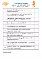 Vorschau - Arbeitsblätter - Lesespaziergang: Leni, das kleine Seepferdchen - 2. Klasse - Seite 1