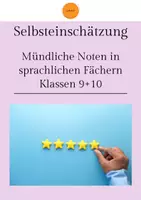 Vorschau - Anderer Materialtyp - Selbsteinschätzung: Mündliche Noten für sprachliche Fächer für Kl. 9+10 - Deckblatt