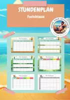 Vorschau - Arbeitsblätter - Stundenplan für eine Fuchsklasse - Deckblatt