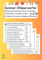Vorschau - Arbeitsblätter - Sommer-Stolperwörter - Sinnverstehendes Lesen mit Spaß! - Deckblatt