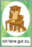 Vorschau - Bildkarten - Klassenregeln Regeln Otter in 5 farblichen Versionen - Seite 3