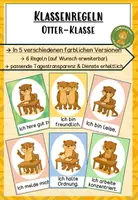 Vorschau - Bildkarten - Klassenregeln Regeln Otter in 5 farblichen Versionen - Deckblatt
