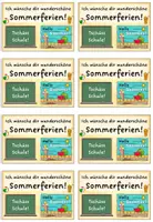 Vorschau - Mal- und Bastelvorlagen - Feriengruß "Wundeschöne Sommerferien" zum Beispiel als Zeugnisbeigabe - Seite 1
