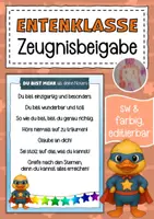 Vorschau - Anderer Materialtyp - Zeugnisbeigabe für die Entenklasse Klassentier Ente - Deckblatt
