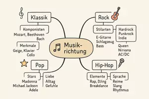 Vorschau - Arbeitsblätter - Lernposter + AB mit Fragen zum Thema "Musikrichtung" + Lösungsblatt + Mindmap + Infografik - Seite 3