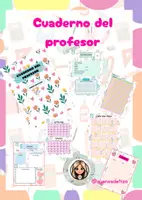 Vista previa - Para docentes: organización, planificación y formación - Cuaderno del profesor flores y corazones - Portada